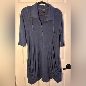 Chelsea & Theodore Heather Blue Sweater Dress